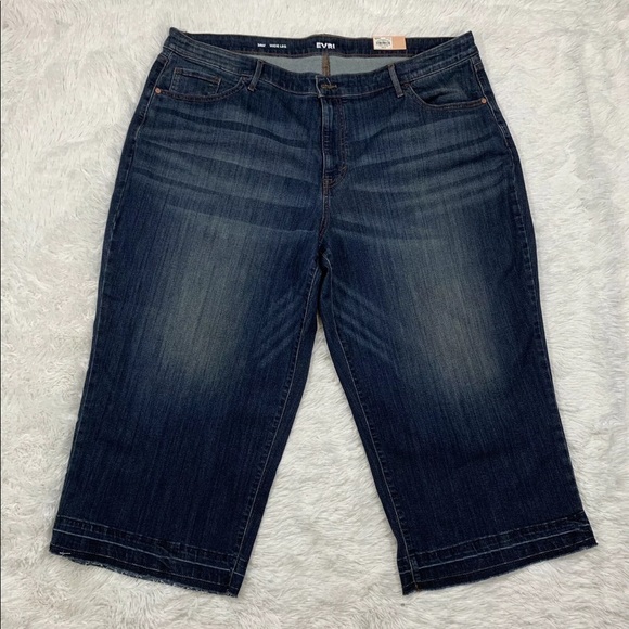 EVRI Women's Plus Size 24W Wide-Leg Crop Jeans - Picture 3 of 8